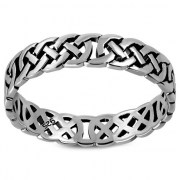 All round Celtic Knot Sterling Silver Plain Ring, rp125